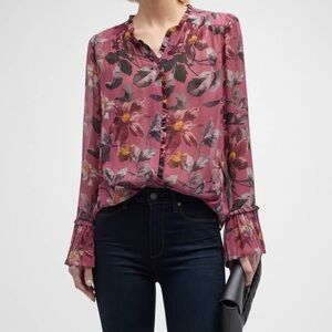 Paige Palma Floral V-Neck Blouse In Size XL
